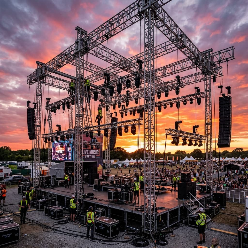 Stage truss structure layout